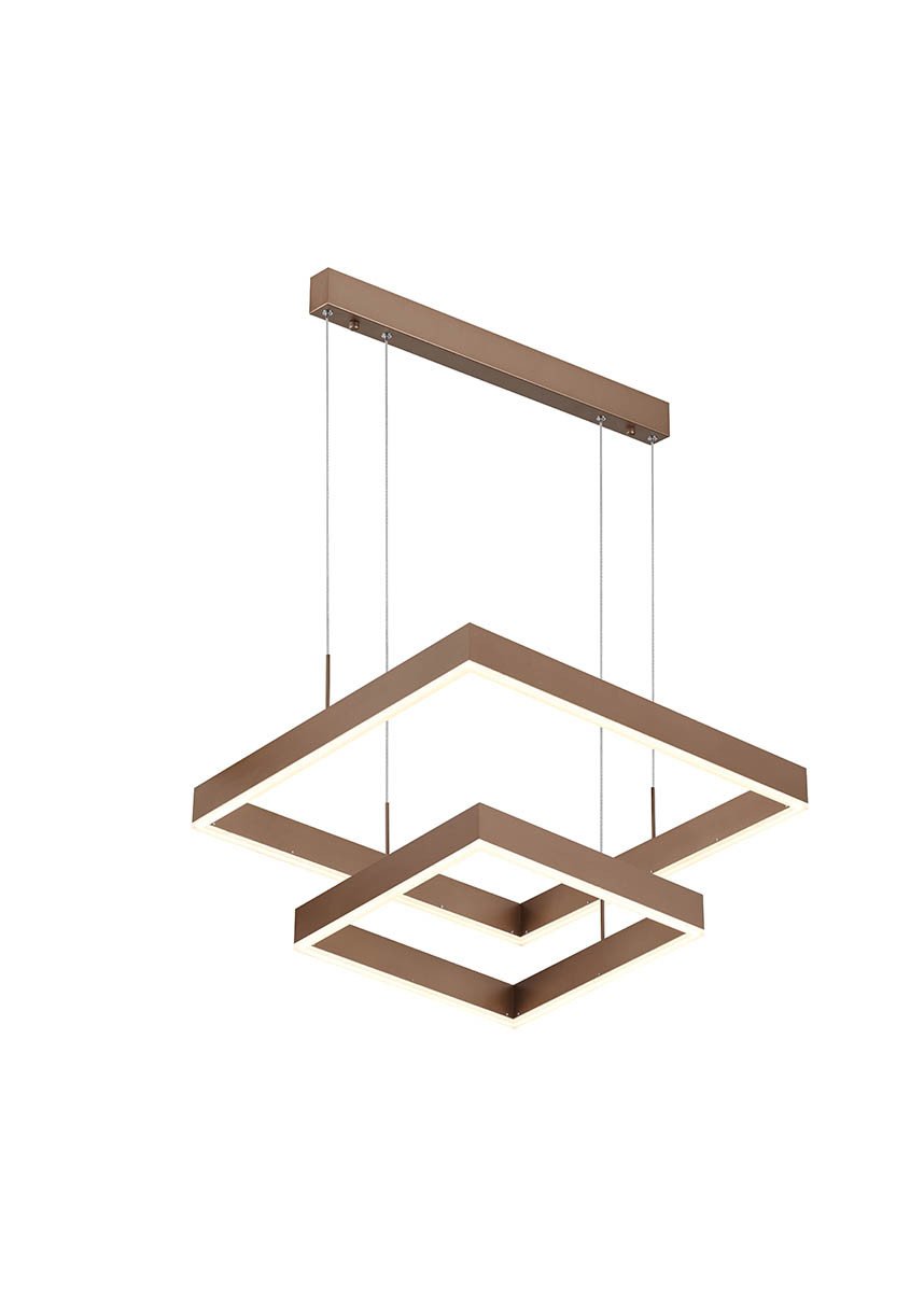 Pendente Dourado Amendoim Quadrado de Led - Sindora