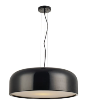 PENDENTE MODERNO MEIA LUA E STRUTURA EM ALUMINIO BACCINO PRETO 3 LAMP - AVANT