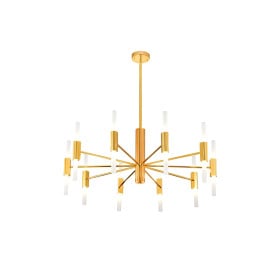 Pendente de Tubo para Sala Dourado 20 Lâmpadas Atual