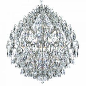 Lustre Moderno de Cristal Transparente e Estrutura em Metal Cromado 4 Lâmpadas - JLR