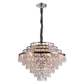 Lustre de Cristal Transparente Place 15 Lampadas - Bella