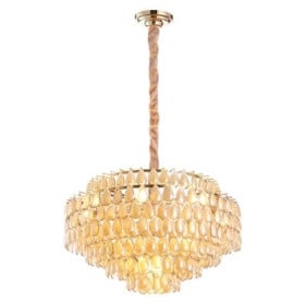 LUSTRE ODEON 16L X E14 CONHAQUE /DOURADO - BELLA