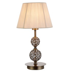 Abajur Bronze com Cúpula Bege 1 Lâmpada PUP