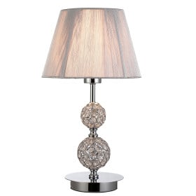 Abajur Cromado com Cúpula Prata 1 Lâmpada PUP