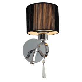 Arandela de Cristal Cúpula Preta 1 Lâmpada VEN