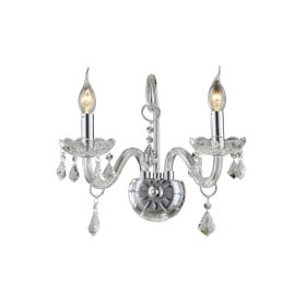 Arandela de Cristais Transparentes 2 Lâmpadas MARIA THEREZA