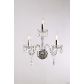 Arandela de Cristal Transparente 3 Lâmpadas MARIA THEREZA