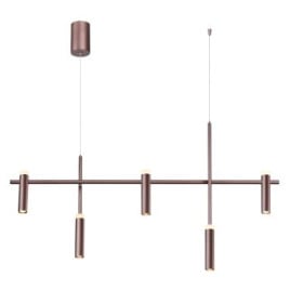 PENDENTE ARCHI 5L X 7W LED BRONZE ESCOVADO - BELLA