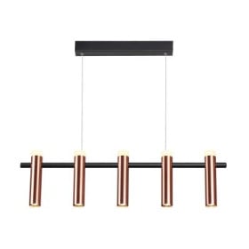 PENDENTE TUBI 5L X 7w LED COBRE E PRETO - BELLA