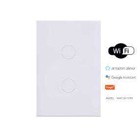 INTERRUPTOR TOUCH TOK GLASS 2 PADS WI-FI BRANCO 4X2