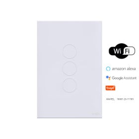 INTERRUPTOR TOUCH TOK GLASS 3 PADS WI-FI BRANCO 4X2