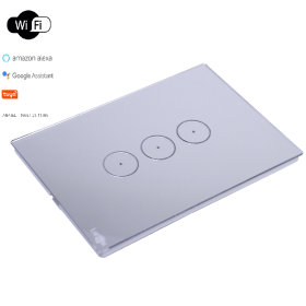 INTERRUPTOR TOUCH TOK GLASS 3 PADS WI-FI PRATA 4X2