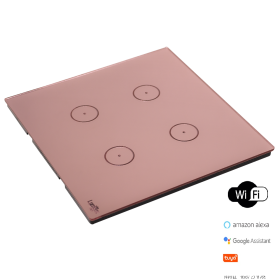 INTERRUPTOR TOUCH TOK GLASS 4 PADS WI-FI ROSE 4X4