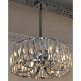 Pendente Cristal Cromado 6 Lâmpadas - Sindora