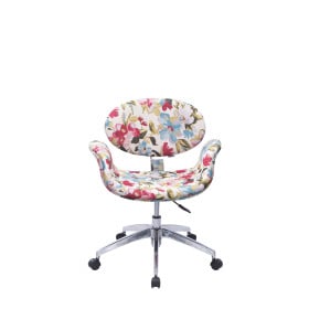 Poltrona Decorativa Designchair Tulipa Base Giratória Floral