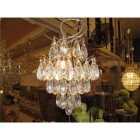Lustre de Cristal Dourado com Prata 3 Lâmpadas - Frontier