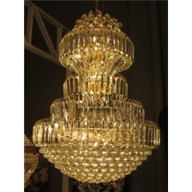 Lustre Imperial de Cristal Dourado com Cromo 20 Lâmpadas - Frontier