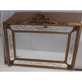 Espelho Retangular Com Moldura com Detalhe Em dourado - Frontier