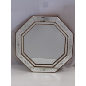 Espelho Octógono moldura com detalhes Dourados - Frontier