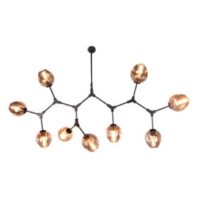 Pendente de Vidro Preto 9 Lâmpadas Orbe - Bella