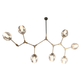 Pendente de Vidro Dourado 7 Lâmpadas Orbe - Bella