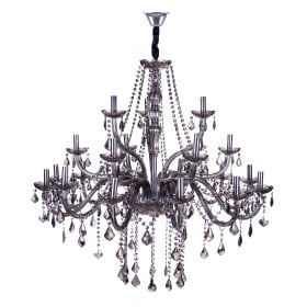 Lustre de Cristais Fumê 21 Lâmpadas MARIA THEREZA