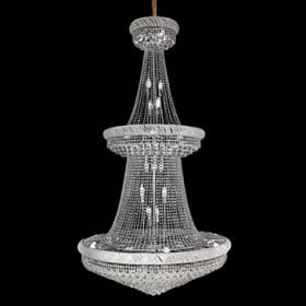 Lustre de Cristal Fontana Imperial Cromado 53 Lâmpadas