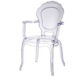 CADEIRA LUIS XV PRINCESS COM BRAÇO TRANSPARENTE