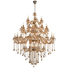 Lustre de Cristais Candelabro Champagne 36 Lâmpadas MARIA THEREZA