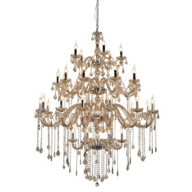 Lustre de Cristal Candelabro Champagne 42 Lâmpadas MARIA THEREZA