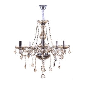 Lustre de Cristal Champagne 5 BRAÇOS MARIA THEREZA