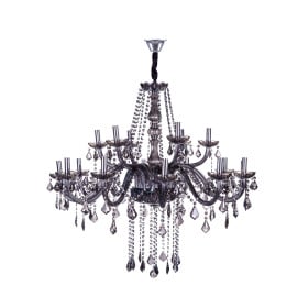 Lustre de Cristal Fumê 18 Lâmpadas MARIA THEREZA