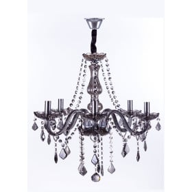 Lustre de Cristais Fumê 5 Lâmpadas MARIA THEREZA