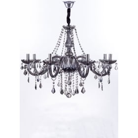 Lustre de Cristais Fumê 8 Lâmpadas MARIA THEREZA