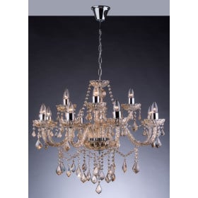 Lustre de Cristal Champagne 12 Lâmpadas Nice - Startec