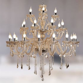 Lustre de Cristal Champagne 28 Lâmpadas Nice - Startec