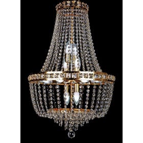 Lustre de Cristal Dourado 12 Lâmpadas FG Elizabeth