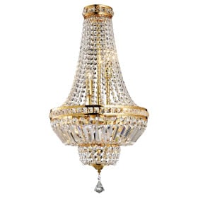 Lustre de Cristal Dourado 5 Lâmpadas Fontana DT