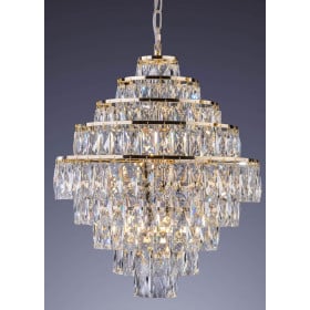 Lustre de Cristal Florença Belle 9 Lâmpadas Dourado - Startec