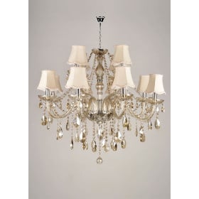 Lustre de Cristal Champagne 12 Lâmpadas MARIA THEREZA
