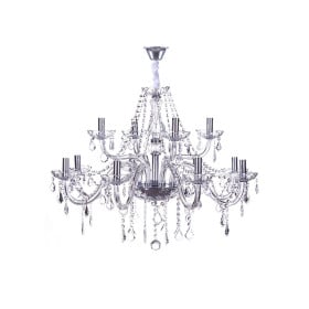 Lustre de Cristal Transparentes 12 Lâmpadas MARIA THEREZA
