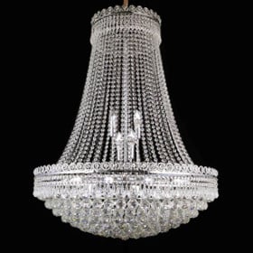 Lustre de Cristal Prata 18 Lâmpadas FT Elizabeth