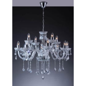 Lustre de Cristal Transparente 12 Lâmpadas Nice - Startec