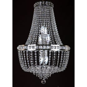 Lustre Cromado de Cristal Transparente 12 Lâmpadas FONTANA GE