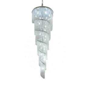 Lustre de Correntes de Cristais Transparente 26 Lâmpadas ADH
