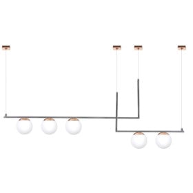 PENDENTE PRETO COM CUPULAS DE VIDRO 5L - OLD ARTISAN