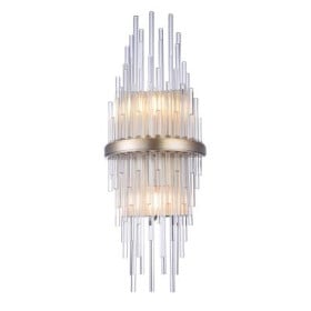 ARANDELA SANSA 2L X E14 DOURADA /TRANSPARENTE - BELLA