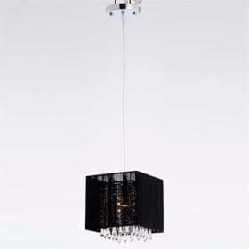 Pendente de Cristal Indus 1 Lâmpada Preto