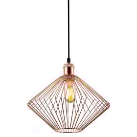 Pendente Aramado Cobre Rose Gold 1 Lâmpada TOQ