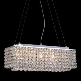 Pendente de Cristal Transparente 5 Lâmpadas CR